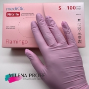 MediOK, Перчатки нитрил размер S, FLAMINGO